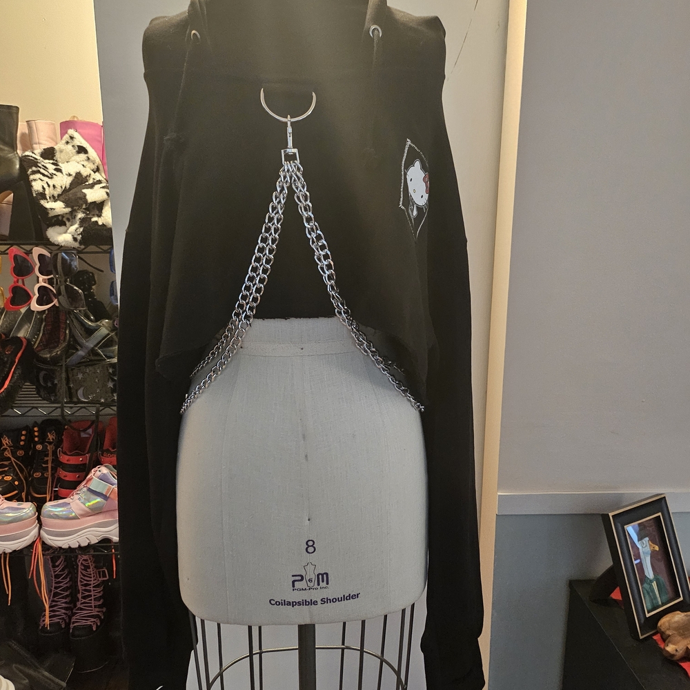 Dolls Kill Black Silver Chain Cardigan